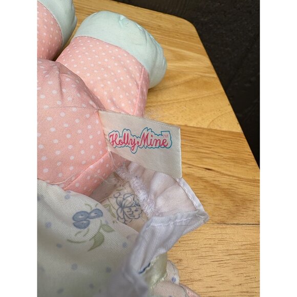 Holly Mine 1987 Plush Doll With Pink Polka Dot Outfit & Mint Green Hair 15" - Picture 12 of 14